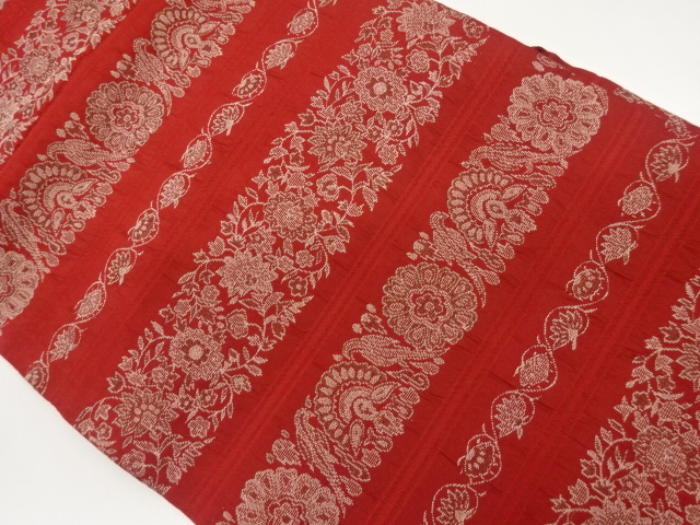 JAPANESE NAGOYA OBI / WOVEN FLOWER ARABESQUE